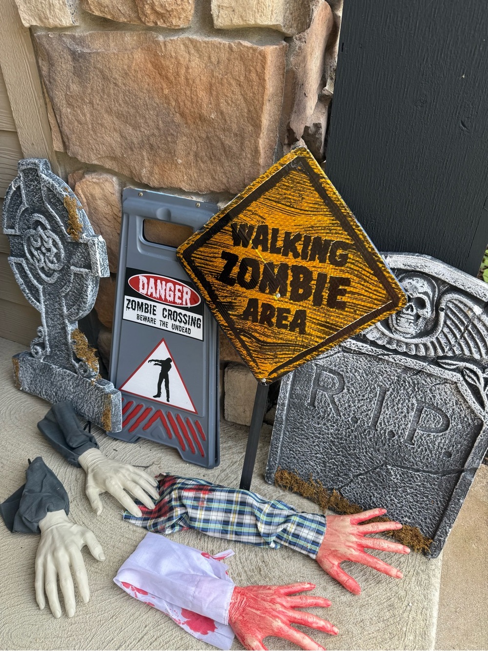 Zombie Area Halloween Yard Signs